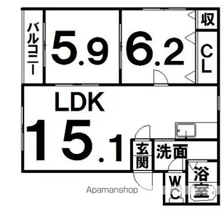 エミネンス音更【2階】の間取り
